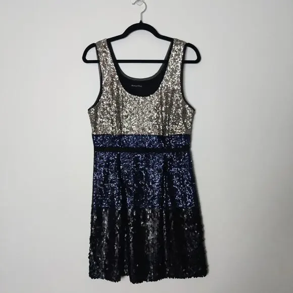 Madewell Broadway & Broome Sequin Colorblock Mini Cocktail Party Dress 8 Holiday - Picture 4 of 14